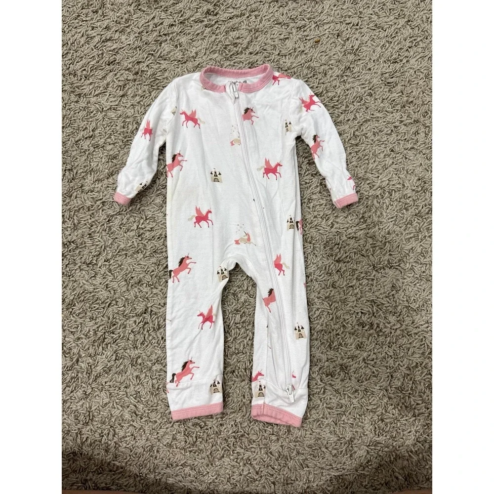 Kyte baby unicorn print 0–3 months bamboo zippy pajamas